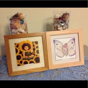 Two  framed prints. Each 7x7".